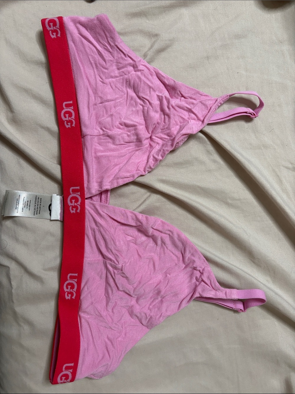UGG Pink Bralette with Red Logo Elastic